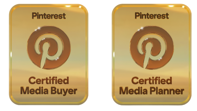 Pinterest Certified Media Buyer and Pinterest Certified Media Planner badges